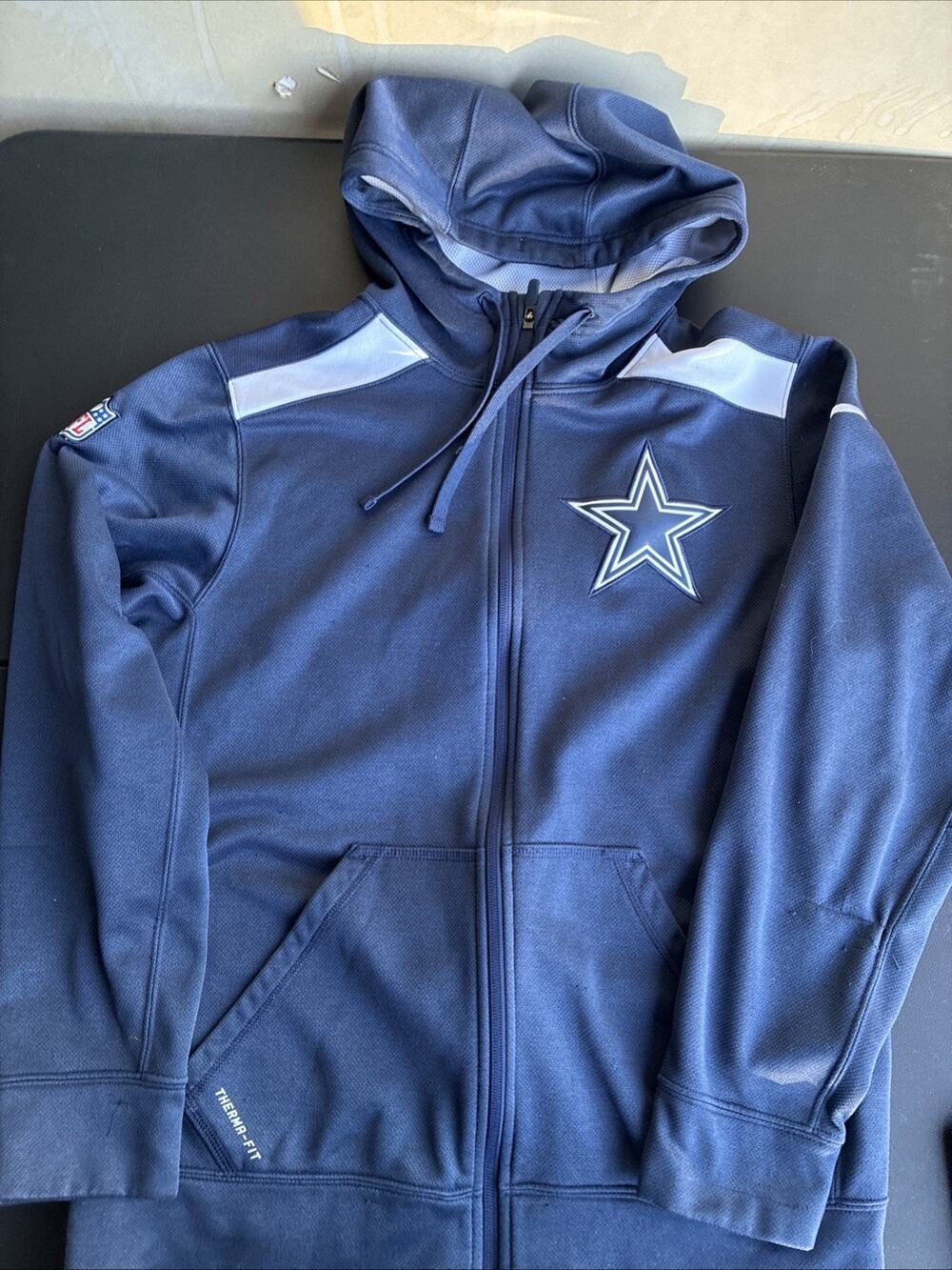Nike Therma Fit Dallas Cowboys NFL OnField Apparel Full Zip Hoodie Men's Small